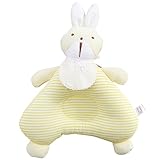 Bbet ベビー枕 うさぎ 綿100% 絶壁防止枕　斜頭 絶壁頭 変形　通気性抜群　 出産祝い 0～6ヶ月 (うさぎ-イエロー)