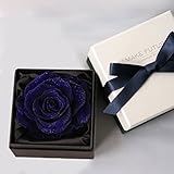 Makefuture　プリザーブドフラワー ダイヤモンドローズ アモローサ使用 フラワーボックス (エクセレントブルー)