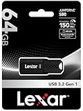 64GB USBメモリ USB3.1 up to 150MB/s read, 60MB/s write Lexar レキサー JumpDrive S80 ブラック 海外リテール LJDS080064G-BNBNG (64GB)