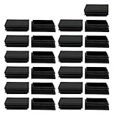 uxcell チューブインサート 40 x 60mm プラスチック製 長方形 リブ付き チューブインサート エンド カバー キャップ 家具 脚 フロアプロテクター 25個入り