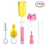 Foonii 6 in 1 Bottle Brush Cleaner Kit, Cleaning Brush Set for Cups Sports Bottle Baby Bottle Nipple