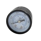 uxcell 圧力計　圧力ゲージ　メタル製ホワイト　ラウンドダイヤル　垂直マウント　空気圧縮機用　0-1MPa 1/8"オス