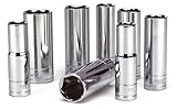 Powerbuilt 640056 SAE 1/2-Inch Deep Socket Set, 8-Piece [並行輸入品]