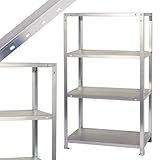 スチールラックのキタジマ スマートラック NSTR-437 幅60×奥行45×高さ120cm 4段 亜鉛メッキ 40kg/段