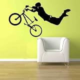 Giant BMXバイク自転車Kid Teen部屋壁アートリムーバブルホーム装飾ビニールデカールステッカー22 " H x 40 " W Sold byデカールShop