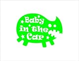 ノーブランド 緑 カバ Baby in the car シール ステッカー デカール
