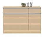 モダン 幅120cm 4段ローチェスト 完成品 (ナチュラル)