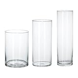 IKEA(イケア) CYLINDER 60175214 花瓶3点セット, クリアガラス