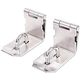 ルボナリエ ステンレス 90度 ドアラッチ 南京錠用ラッチ ドア金具 掛け金 ラッチ ドア止め金具 セキュリティ 2個セット (シルバー)