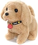 kxptso 犬の動くぬいぐるみ犬電動サウンド付きペットシミュレーション電子ペット子供ロボット犬ペット給餌知育玩具想像力トレーニングキャラクター遊び、女の子、男の子、ギフト (カーキ)