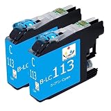 LC113-4PK洗浄カートリッジヘッドクリーニング専用 インク目詰まり・カスレ解消 プリンター強力洗浄液Brother ブラザーJ4910CDW J4810DN DCP-J4215N DCP-J4210N J4510N J6975CDW等対応LC113Cシアン2本セットICチップ付&残量表示