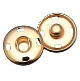 スナップボタン 10個セット ゴールドカラー メタルスナップボタン 10mm 15mm 21mm 2縫製用 手芸用品 3サイズ展開 (10mm) kng06