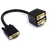 StarTech.com 30cm VGAスプリッタ/分配ケーブル 1x VGA(高密度D-Sub15ピン) オス-2x VGA(高密度D-Sub15ピン) メス 分配器 VGASPL1VV