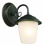 Design House 519488 Millbridge Collection 7-1/2-Inch Outdoor Down light with Alabaster Glass, Oil Ru