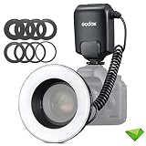 Godox ML-150II マクロ LED リング フラッシュ スピードライト GN12 0.1-2s リサイクル時間 5800K±200K ソニー キャノン ニコン 富士 オリンパス パナソニック デジタル一眼レフカメラ用 ビデオ制作、動植物写真用