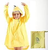 Diki Home レインコート 子供用レインコート キッズ レインポンチョ 防水 かっぱ 専用 ポーチ付き 梅雨対策 通園 通学 透明バイザー付き 可愛い恐竜型のデザイン (XL)