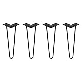 Homedecoハードウェア( Set of 4 ) 16 "ヘアピンテーブル脚Heavy Dutyヘアピン脚(サテンブラック) Mid世紀セット