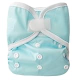 Kawaii Baby One Size Velcro Cloth Diaper Cover for Prefolds Light Blue [並行輸入品]