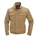 (BURTLE) バートル 綿100% 夏用作業服 作業着 長袖ブルゾン (生地薄め) (8091-ku) キャメル 3L