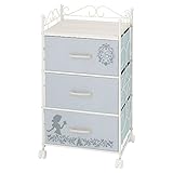 チェスト 3段 かわいい Disney ディズニー プリンセス 組立簡単 白雪姫 ライトブルー 幅45×奥行35×高さ81.5cm FB45S-3LBL