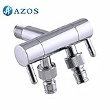 AZOS 洗濯機の蛇口 単一冷水栓 銀色 真鍮製 壁付形 洗面器 PJXY029
