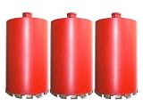 プロ仕様 3本セット ダイヤモンドコアビット 湿式レーザー溶接 外径182mm Aロットネジ 有効長265L　実績豊富！