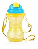Nuby ストラップ付ストローボトル 420ml/イエロー【水筒】【マグ】【ボトル】FDNB1014904