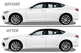 SlickMod クローム削除ブラックアウトビニールオーバーレイ 2021-2022 Acura TLX ウィンドウトリムに対応 (マットブラック)