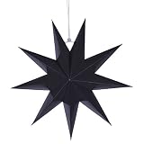 shuohu 12 "ソリッドカラーカットアウト紙スターランタン、9角形Hanging Decoration for Kids部屋 12" ブラック NX43080OS616WNKSQGGGN