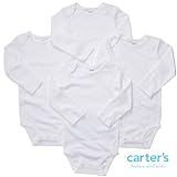 カーターズ（Carter's)【ホワイト天使の長袖肌着】男女兼用真っ白なエンジェル長袖ボディースーツ4枚セット,白ロンパース,綿タンクトップ、ボディスーツ,下着【並行輸入】