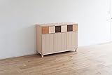 【リビング収納 木製】 北欧 キャビネット/ブリック120Ｌ ハードメープル