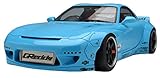 メイクアップ IDEA 1/18 ロケットバニー RX-7 (FD3S)ベイビーブルー/6 スポークホイール (ブラック/ポリッシュリム)完成品