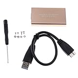 B Blesiya 6Gbps　MSATA →USB3.0 外付けSSDエンクロージャアダプタケース　SSD 6GB/S用　全2色 - ゴールド