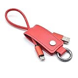 収納一体型 キーケースタイプのUSBケーブル 日本トラストテクノロジー KeycaseCable microUSB レッド KCMU-RD