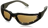 Crossfire 546 Shield Foam Lined Crystal Black Frame Safety Sunglasses with HD Brown Lenses [並行輸入品]