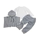 ALLAIBB 子供服 3点 セット ブラウス トレーナー 女の子 人気 春秋 キッズ ロングパンツ カジュアル スポーツウェア size 130 (グレー)