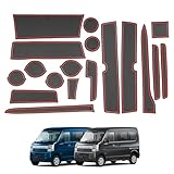 【RUIYA】スズキ エブリィ DA17V DA17W 専用 ラバーマット ゴムマット エブリィワゴン ドアポケット インテリア ラバープレート ノンスリップ 防音 傷防止 滑り止め 防汚れ ノイズ軽減 DA17V エブリイバン エブリイワゴンDA17Wパーツ カスタム アクセサリー 取付簡単 車種専用 レッド