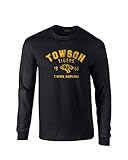 NCAA Towson Tigers 100 %防縮加工長袖Tシャツ、ブラック、XL