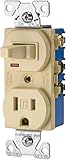 Eaton TR274V 3-Wire Receptacle Combo Single-Pole Switch with Tamper Resistant 2-Pole, Ivory [並行輸入品]