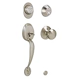 Schlage F62PLY619 Plymouth Handleset Keyed 2-Sides with Plymouth Knob, Satin Nickel Schlage Lock Com