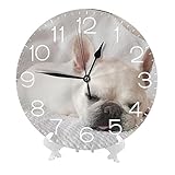 フレンチブルドッグ 犬柄 (3) 掛け時計 おしゃれ 北欧 壁掛け時計 静音 自宅 寝室 部屋飾り 贈り物 インテリア 大数字 直径25cm 非電波 誕生日 プレゼント