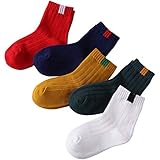 [Feoya]ソックス 子供 靴下 キッズ くつした 5足セット 秋 冬 通気 抗菌 綿 通学 通園 男女兼用 キッズソックス スポーツ スニーカーソックス 1-3歳/足長12-14cm