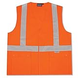 ERB 61354 S364 Class 2 Safety Vest with Snap Pockets Orange 3X-Large [並行輸入品]