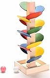loobani木製ベビーキッズボール実行トラックツリー玩具、Montessoriインテリジェンス子供の初期の教育木製ブロックゲーム幼児、基本的なライフスキルリアクションと目手コーディネーショントレーニ