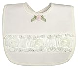 Stephan Baby Girl's Night Out Bib with Organdy Rosettes, White, 0-3 Months by Stephan Baby