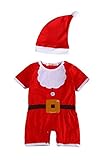 AvaCostumeベイビーズクリスマスサンタスーツの服ロンパース、B 9M