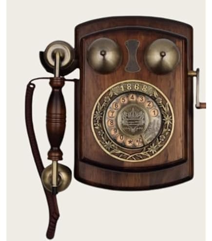 NIGOE壁掛け電話、レトロな木製有線電話、家庭/オフィスの装飾、レトロ