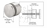 CRL光沢クロム調節可能な高さスタンドオフキャップfor 1 – 1 / 4 "ベース