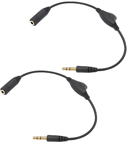 Amazon | ボリューム調節ケーブル 3.5mmヘッドホン延長ケーブル 25cm