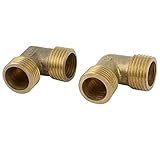 男性NPTエルボーカップリングコネクタ2PCS 90度1/2" 1/2" オスNPT